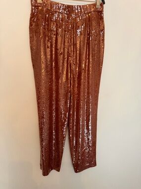 Lafayette 148 New York Copper Sequin Trousers
